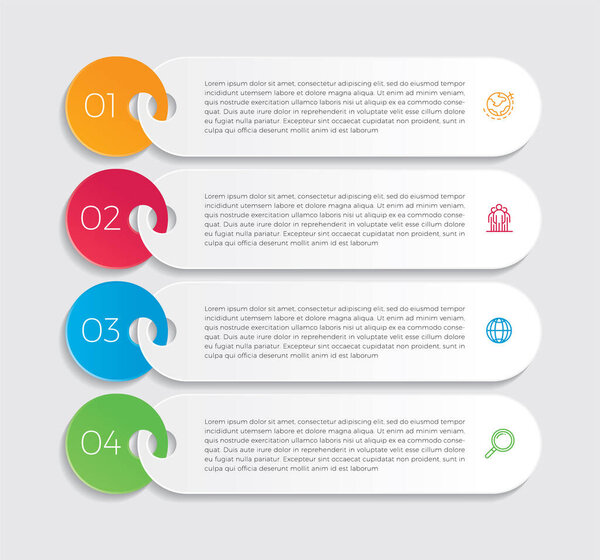 Infographic design vector and marketing icons can be used for workflow layout, diagram, annual report, web design. Business concept with 4 options, steps or processes. - Vector