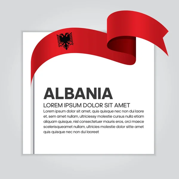 Albaniens Flagga Vektorillustration Vit Bakgrund — Stock vektor