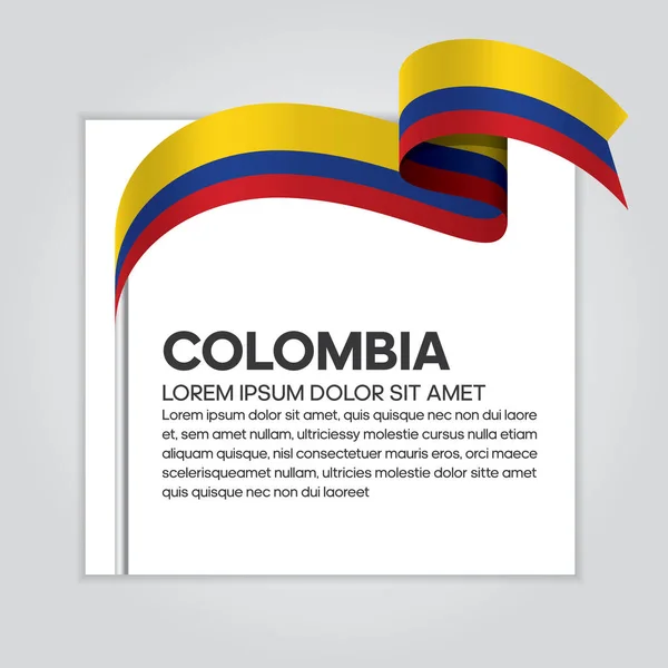 Colombia Bandiera Illustrazione Vettoriale Sfondo Bianco — Vettoriale Stock