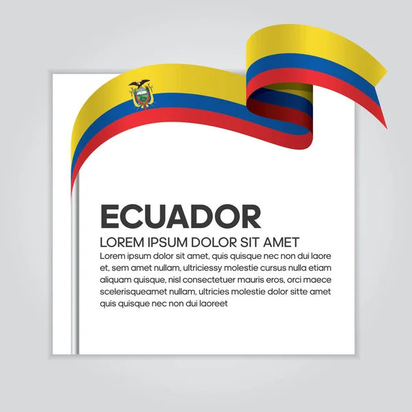 Ecuador Flag Vector Illustration White Background — Stock Vector