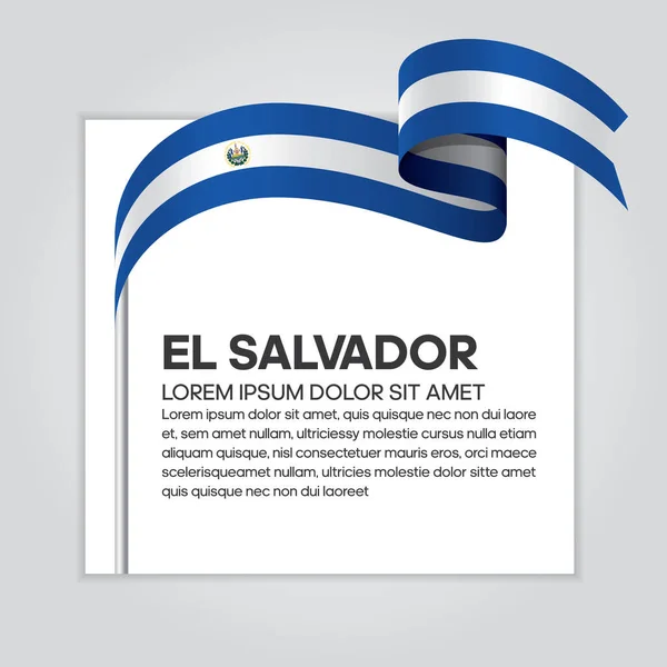 Salvadorská Vlajka Vektorová Ilustrace Bílém Pozadí — Stockový vektor