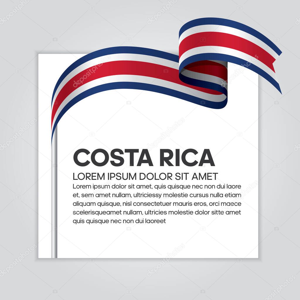 Costa Rica flag, vector illustration on a white background