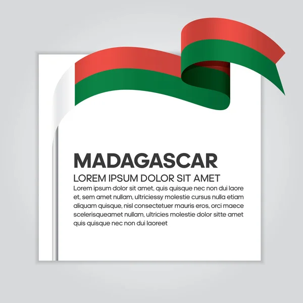 Vlajka Madagaskaru Vektorové Ilustrace Bílém Pozadí — Stockový vektor