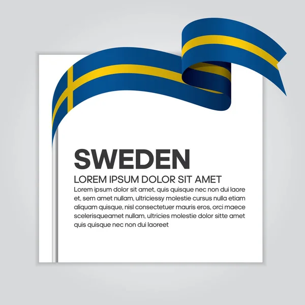 Vlajka Švédsko Vektorové Ilustrace Bílém Pozadí — Stockový vektor