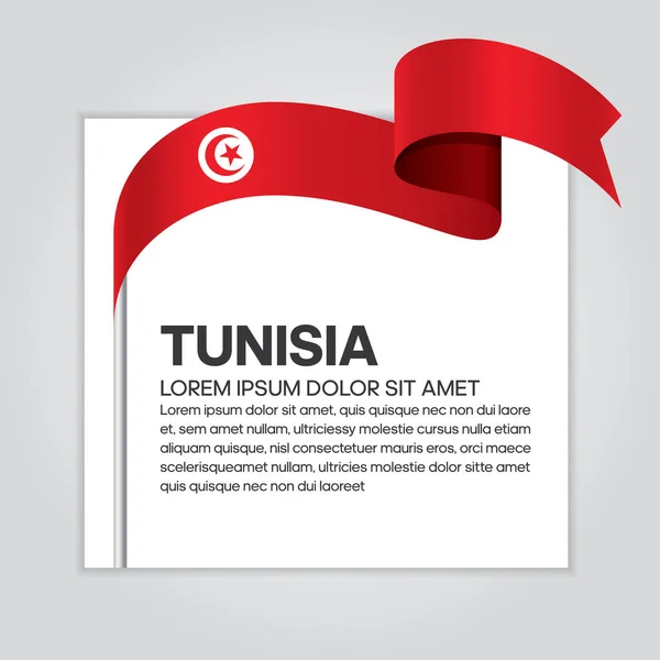 Vlajka Tuniska Vektorové Ilustrace Bílém Pozadí — Stockový vektor
