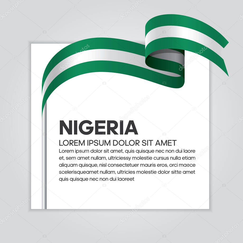 Nigeria flag, vector illustration on a white background