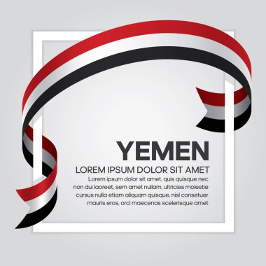 Dekoratif Yemen bayrağı. Vektör geçmişi.