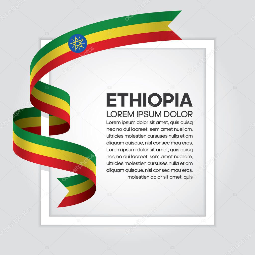Ethiopia flag, vector illustration on a white background