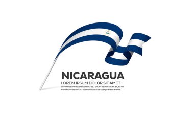 Nikaragua bayrağı, beyaz bir arka plan üzerinde vektör çizim