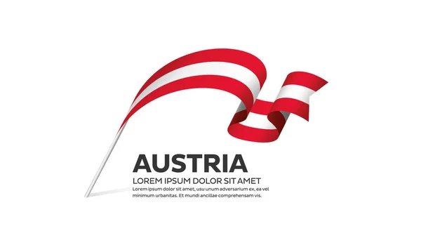 Austria Bandiera Illustrazione Vettoriale Sfondo Bianco — Vettoriale Stock
