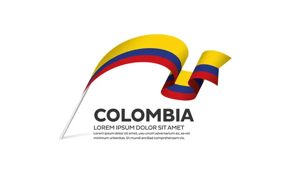 Drapeau Colombie Illustration Vectorielle Sur Fond Blanc — Image vectorielle