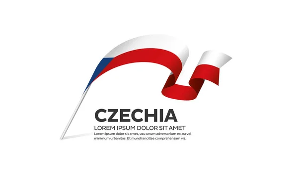 Repubblica Ceca Bandiera Illustrazione Vettoriale Sfondo Bianco — Vettoriale Stock