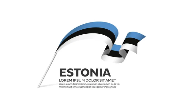 Estonia Bandiera Illustrazione Vettoriale Sfondo Bianco — Vettoriale Stock