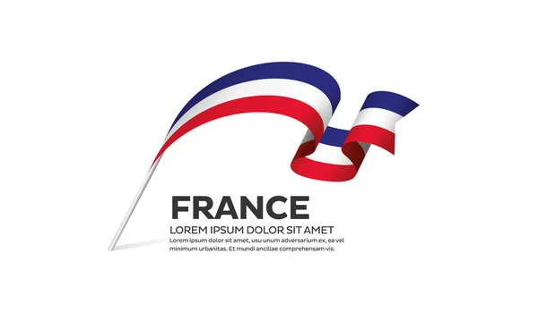 Frankrike Flagga Vektor Illustration Vit Bakgrund — Stock vektor