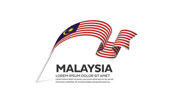 Drapeau Malasia Illustration Vectorielle Sur Fond Blanc — Image vectorielle