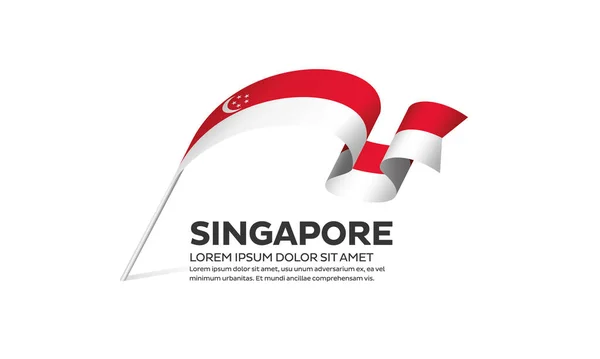 Drapeau Singapour Illustration Vectorielle Sur Fond Blanc — Image vectorielle