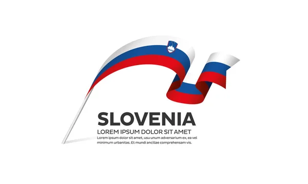 Slovenia Bandiera Illustrazione Vettoriale Sfondo Bianco — Vettoriale Stock