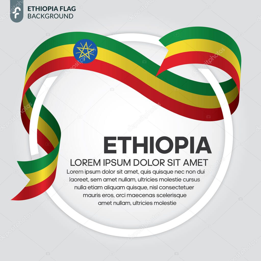 Ethiopia flag for decorative.Vector background