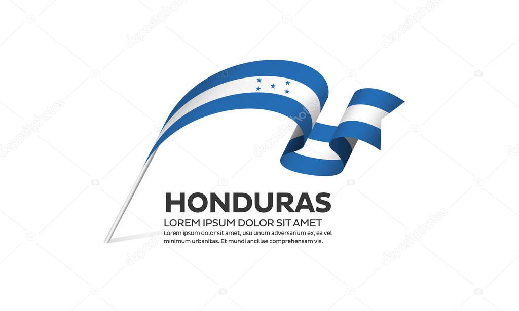 Honduras flag, vector illustration on a white background