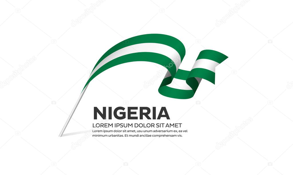 Nigeria flag, vector illustration on a white background
