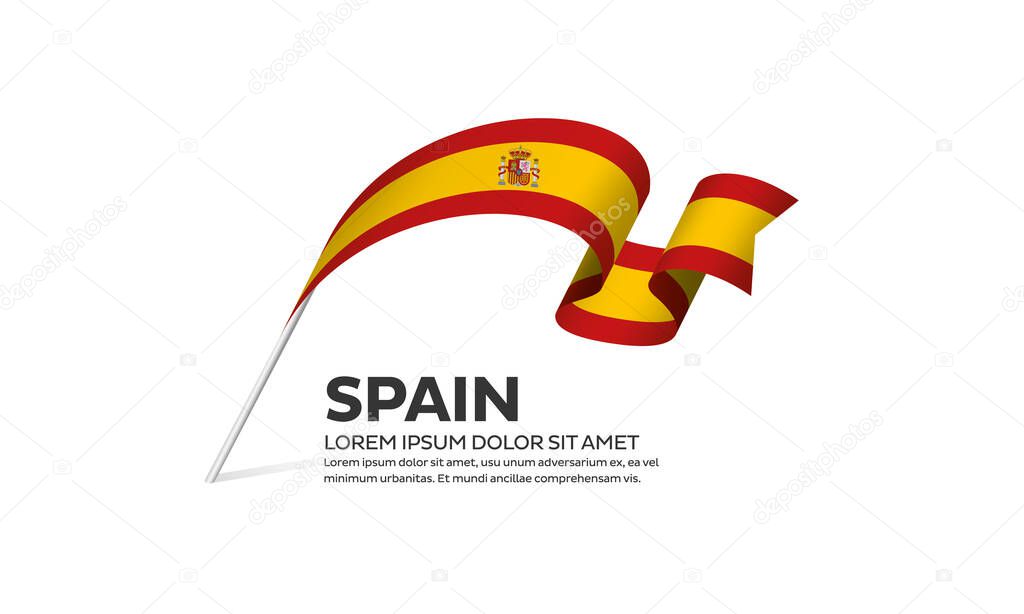 Spain flag, vector illustration on a white background