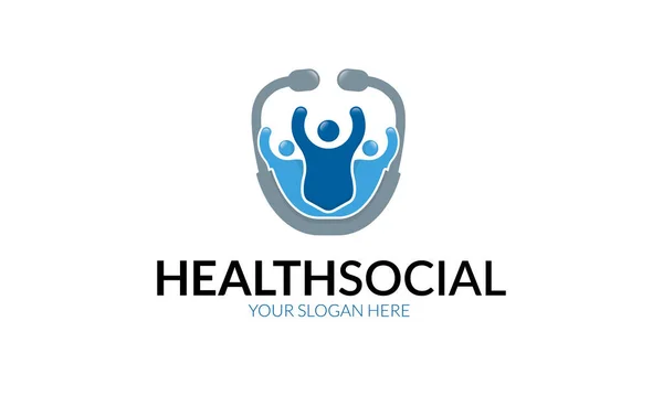 Modelo Logo Saúde Social — Vetor de Stock