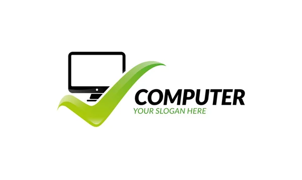 Plantilla Logotipo Reparación Computadora — Archivo Imágenes Vectoriales