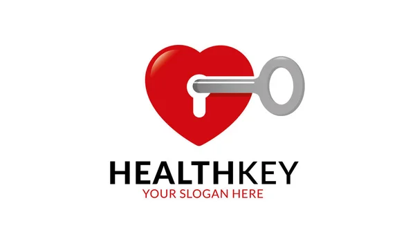 Health Key Logo Template — Stock Vector