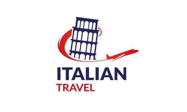 イタリア旅行ロゴテンプレート — ストックベクタ