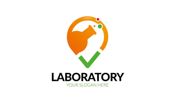 Modello Logo Controllo Del Laboratorio — Vettoriale Stock