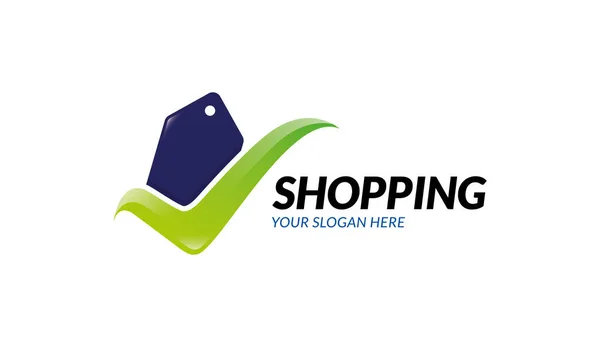 Modello Logo Shopping Minimo — Vettoriale Stock