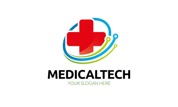 Modelo Logotipo Tecnologia Médica Vetor — Vetor de Stock