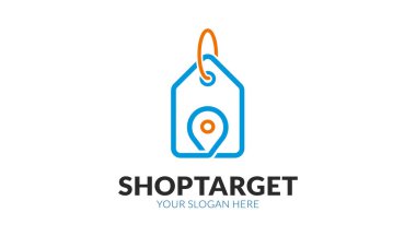 Shop Target logo kalıbı. Minimalist ve modern logo şablonu.