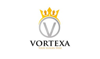 V harfi logo şablonu. Minimalist ve modern logo şablonu