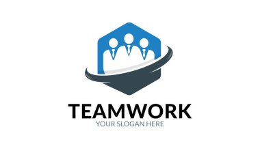 Takım çalışması şablonu. Minimalist ve modern logo şablonu