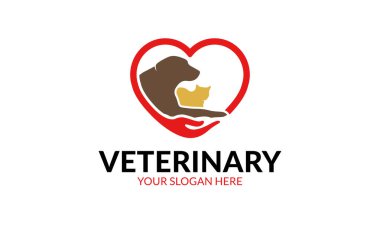 Veteriner logosu şablonu. Minimalist ve modern logo şablonu.
