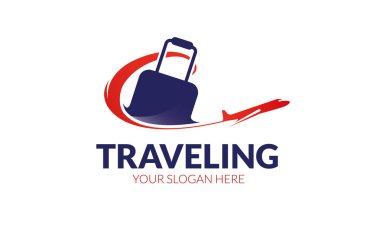 Seyahat eden logo şablonu. Minimalist ve modern logo şablonu