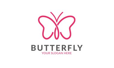 Kelebek logo şablonu. Minimalist ve modern logo şablonu