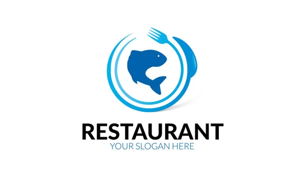 Modèle Logo Restaurant Poisson Vecteur — Image vectorielle