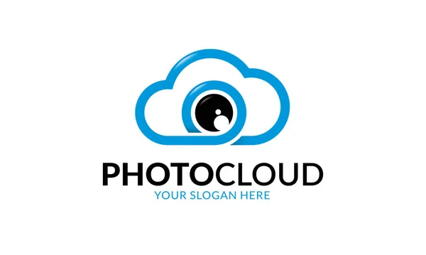 Photo Cloud Logo Template Minimalist Modern Logo Template — Stock Vector