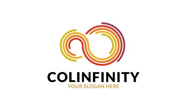 Color Infinity Logo Template Minimalist Modern Logo Template — Stock Vector