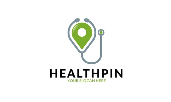 Health Location Logo Template Minimalist Modern Logo Template — Stock Vector