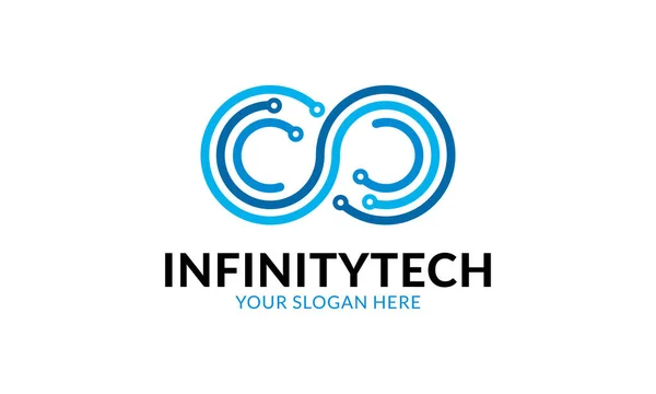 Szablon Logo Infinity Tech Care Minimalistyczny Nowoczesny Szablon Logo — Wektor stockowy