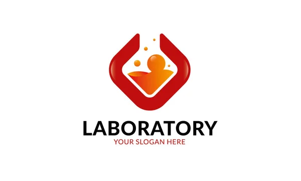 Laboratóriumi Logó Sablon Minimalista Modern Logó Sablon — Stock Vector