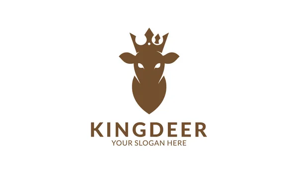 Шаблон Логотипа King Deer Минимализм Современный Шаблон Логотипа — стоковый вектор