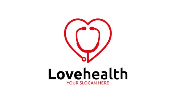 Modelo Logotipo Love Health Modelo Logotipo Minimalista Moderno — Vetor de Stock