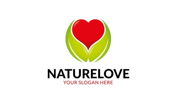 Naturel Love Logo Template Minimalistyczny Nowoczesny Szablon Logo — Wektor stockowy