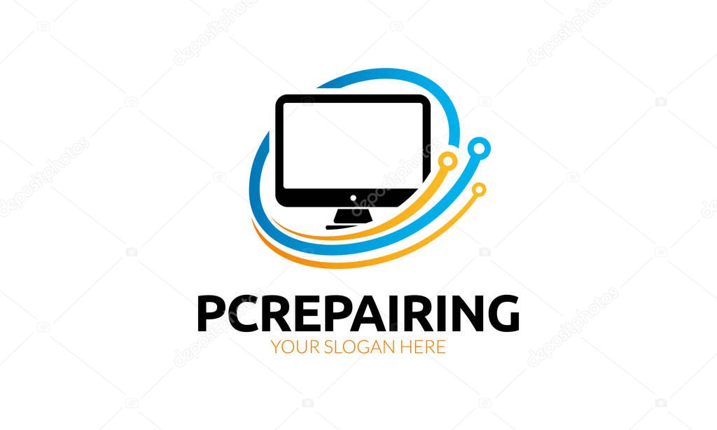 Computer Repair Logo Template - Vector