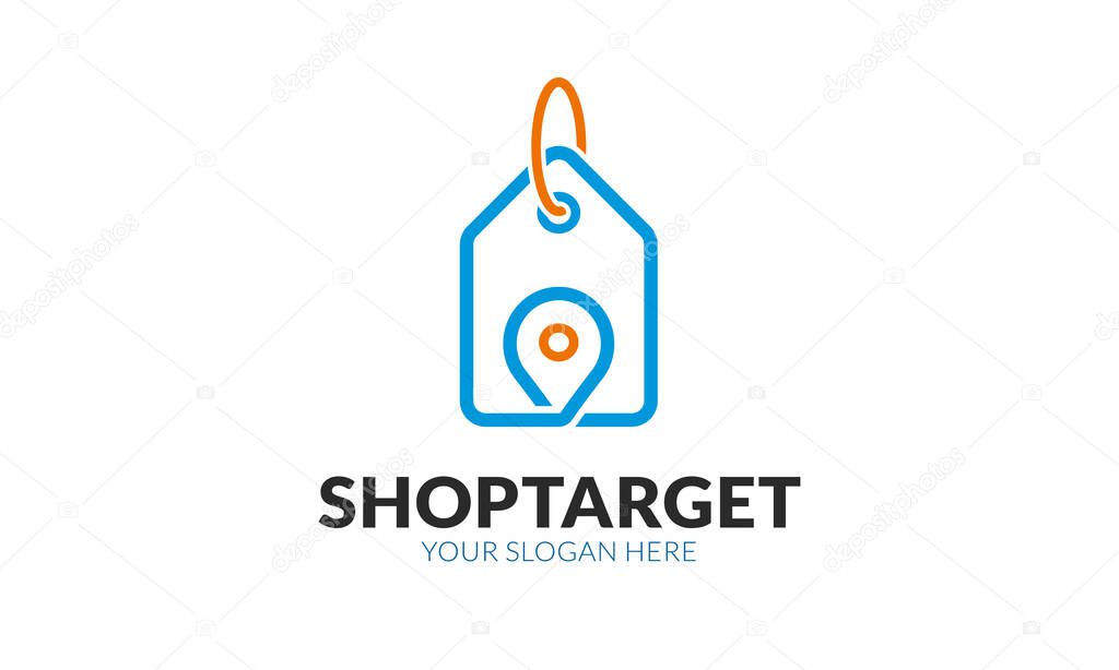 Shop Target logo template.Minimalist and modern logo template