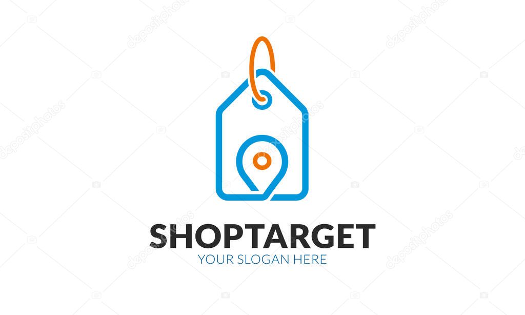 Shop Target logo template.Minimalist and modern logo template